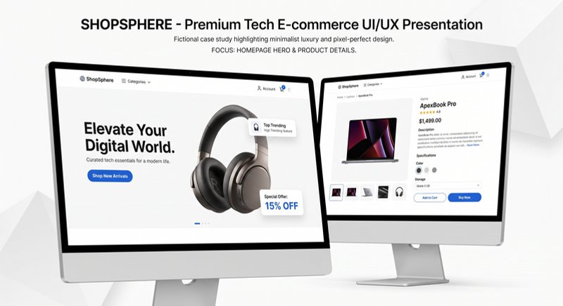 ShopSphere e-commerce website UI/UX design